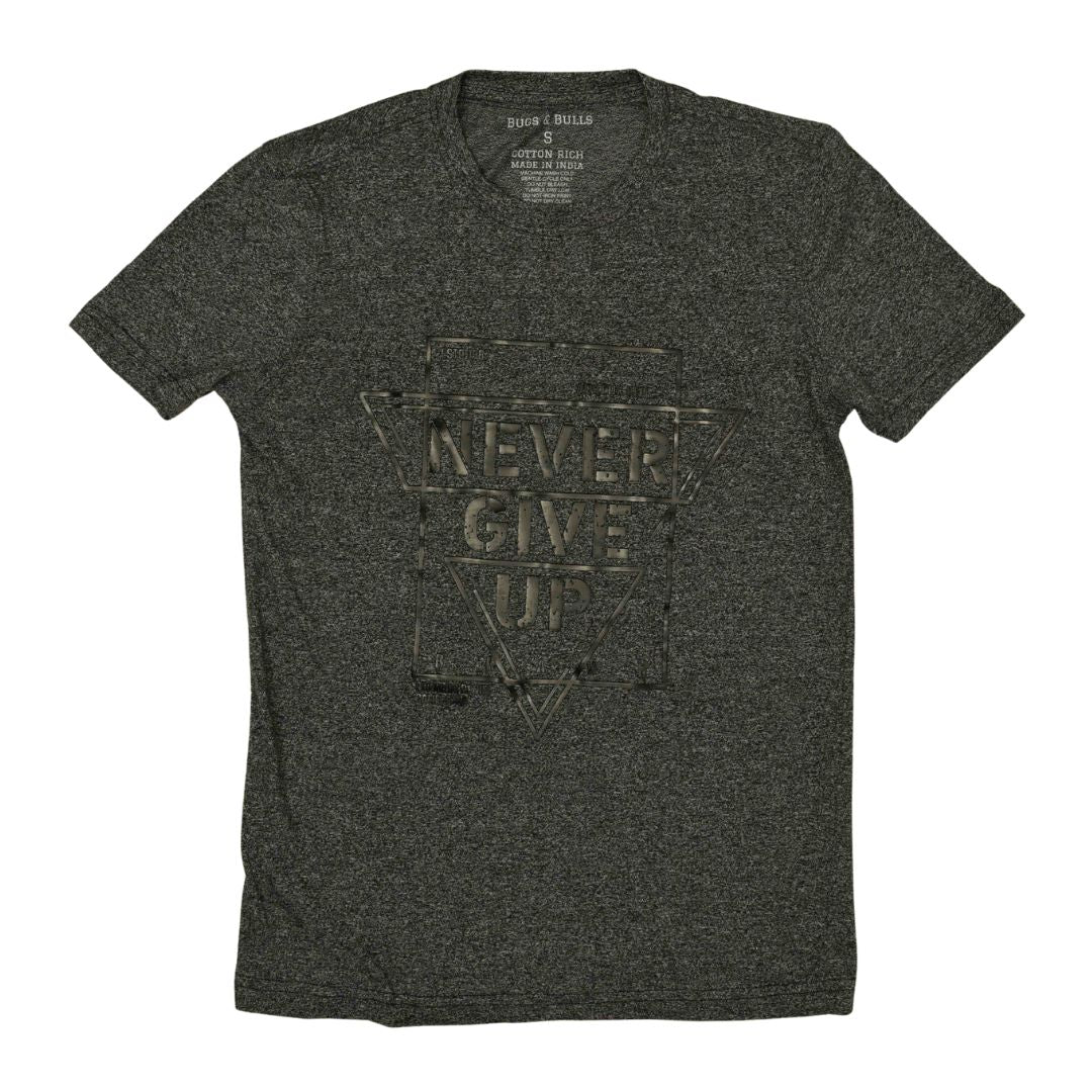 Never Give Up Typography Graphic Printed T-shirt