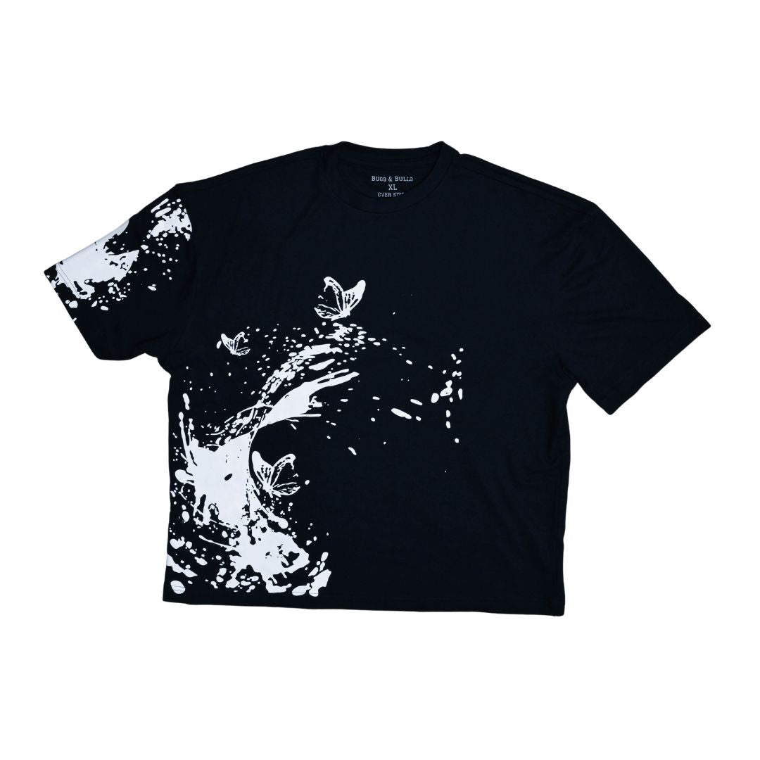 Splash Butterfly Graphic Oversized T-shirt