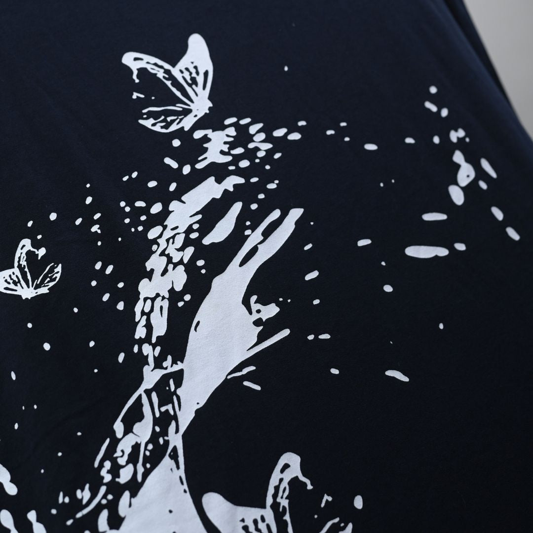 Splash Butterfly Graphic Oversized T-shirt