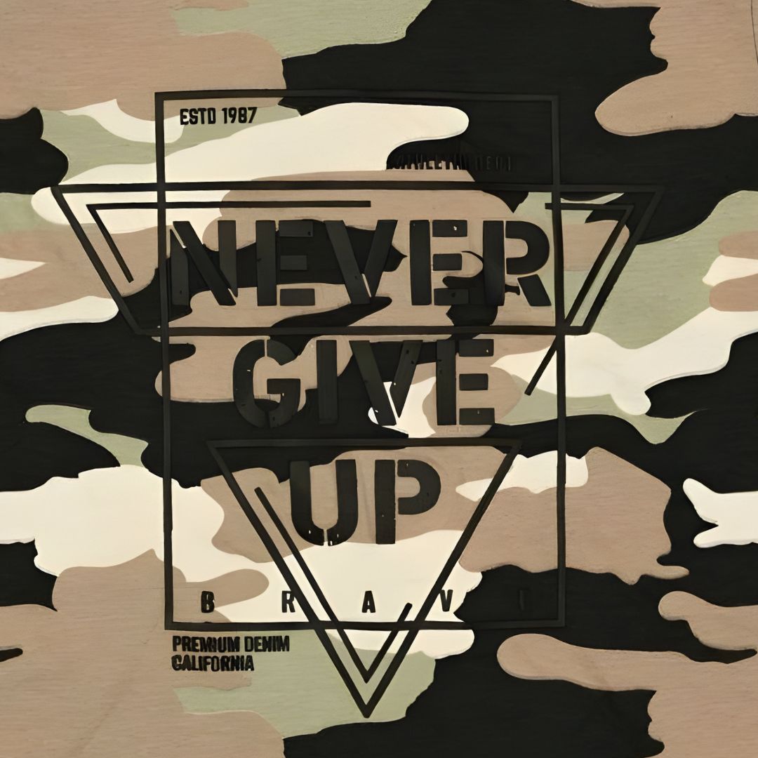 never give up stylish t shirt men