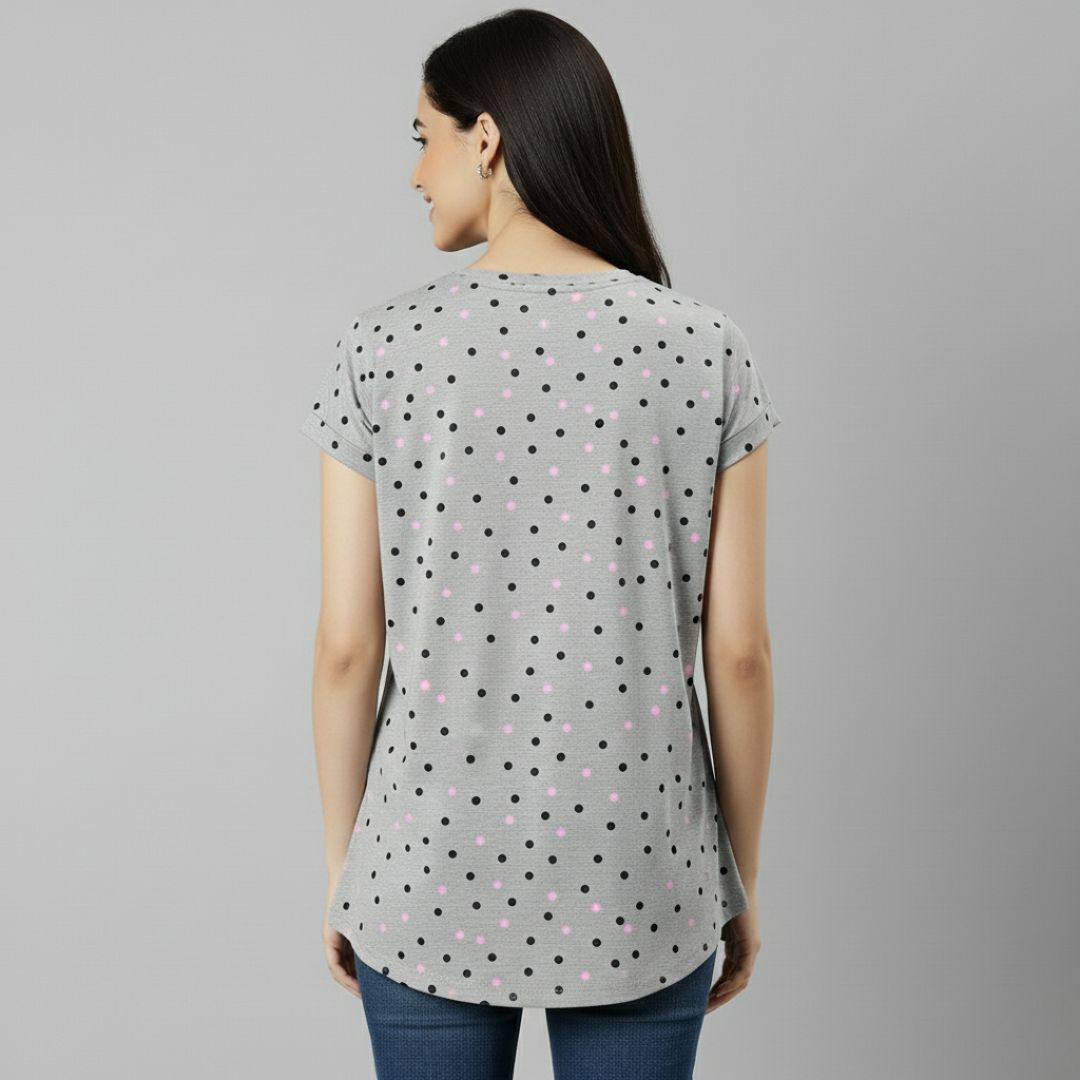stylish clothes for women dotted print tee