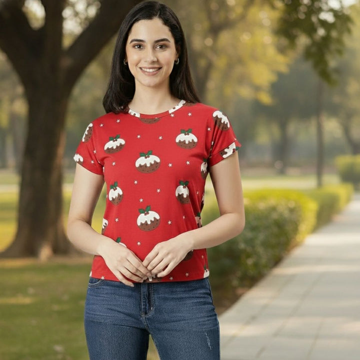 Holiday Pudding Print Women’s T-shirt