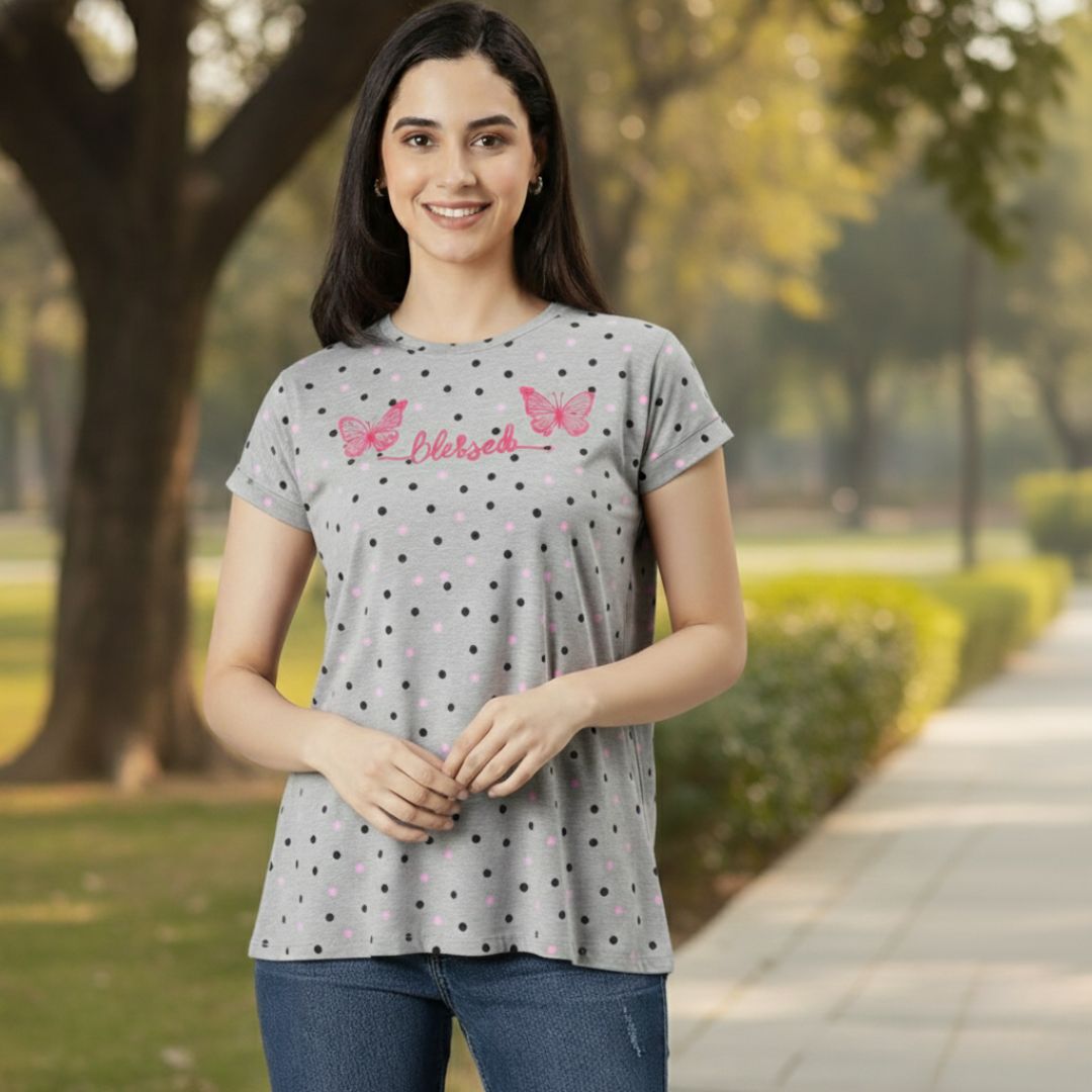 blessed polka dot cute clothes for women t shirt