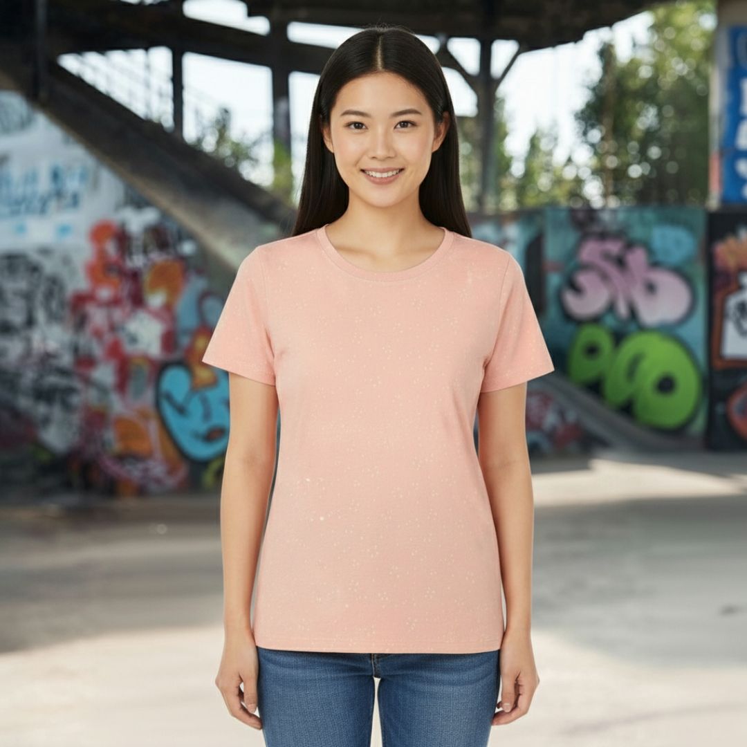 Soft Blush Women’s Minimal Dot Print T-shirt