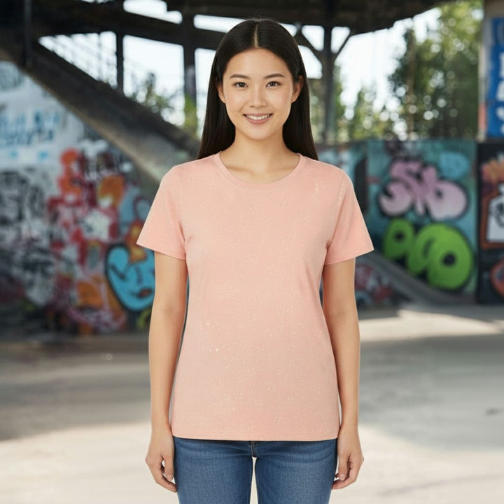 Soft Blush Women’s Minimal Dot Print T-shirt