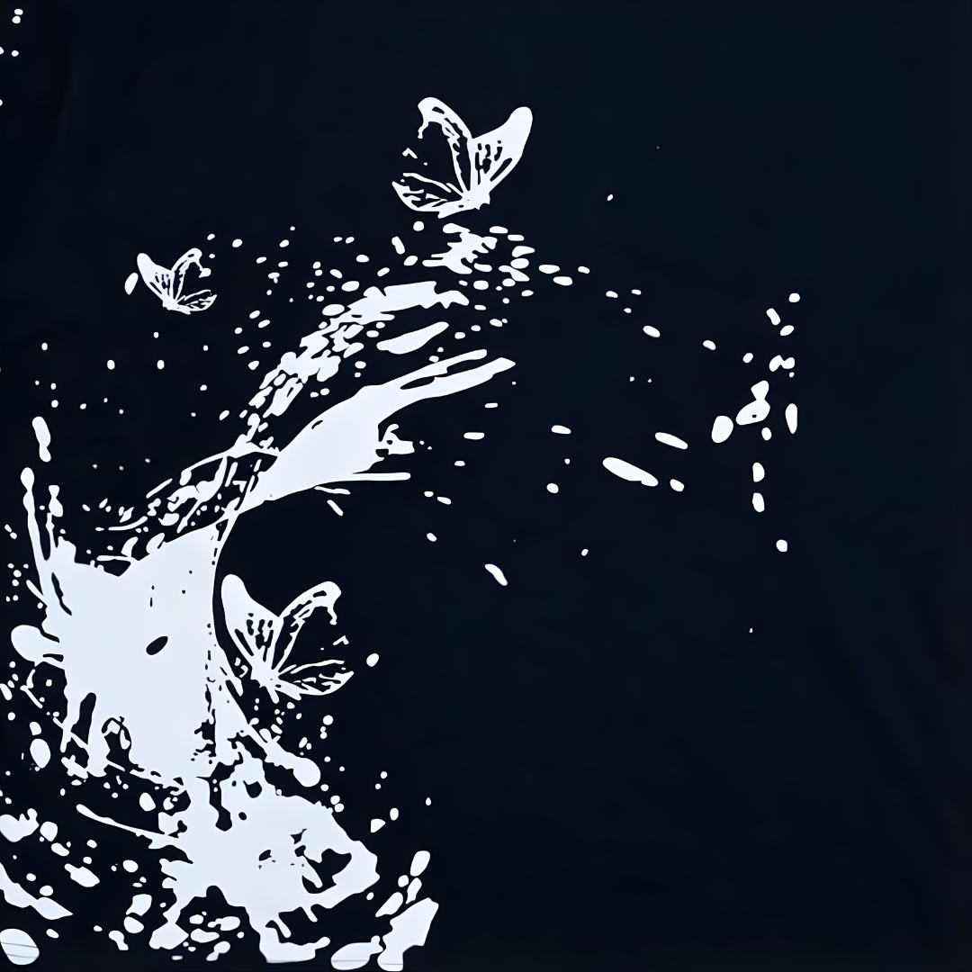 Splash Butterfly Graphic Oversized T-shirt