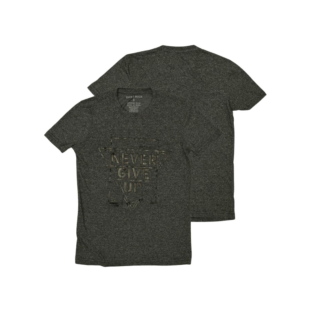 Never Give Up Typography Graphic Printed T-shirt