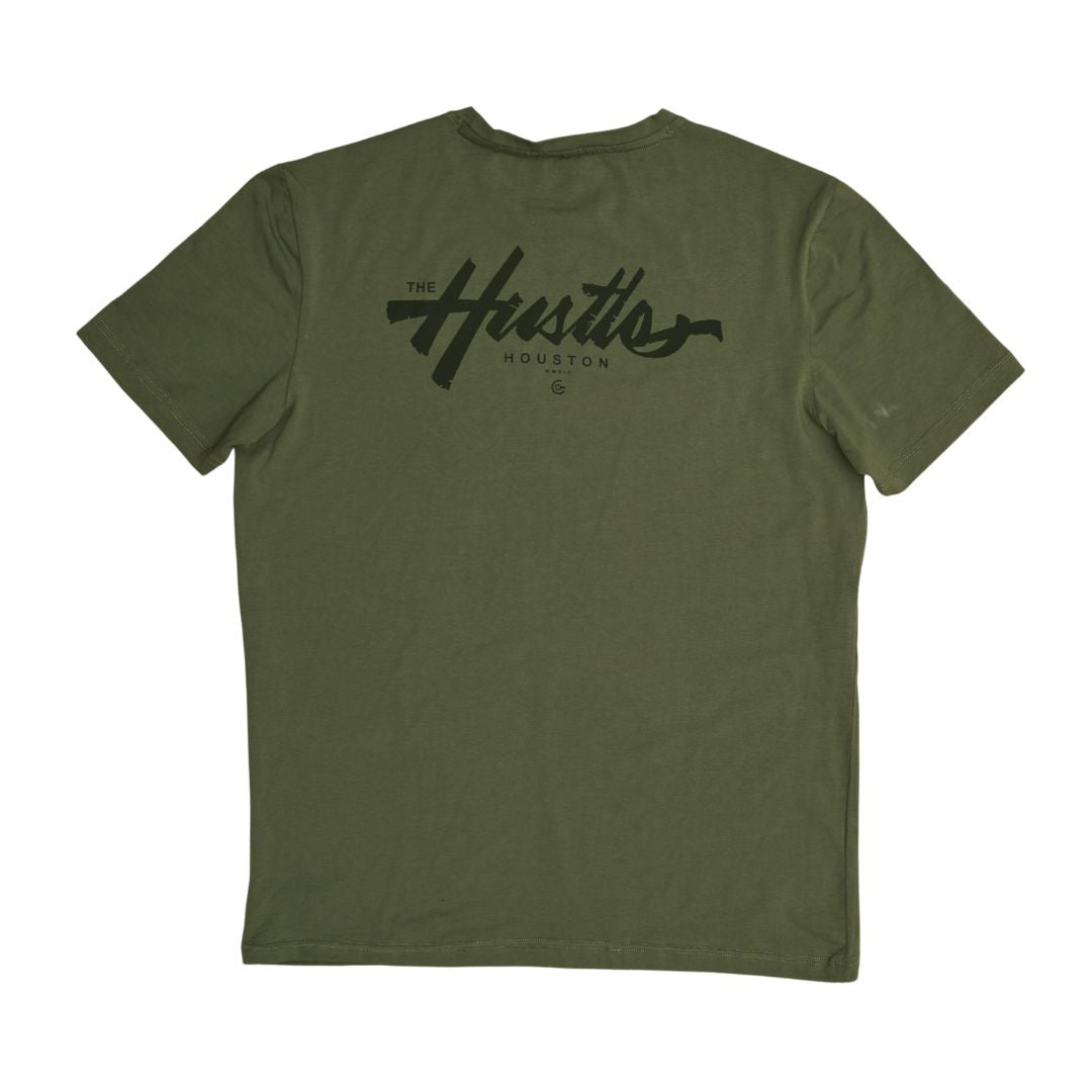 The Hustle Houston Typography Graphic Printed T-shirt