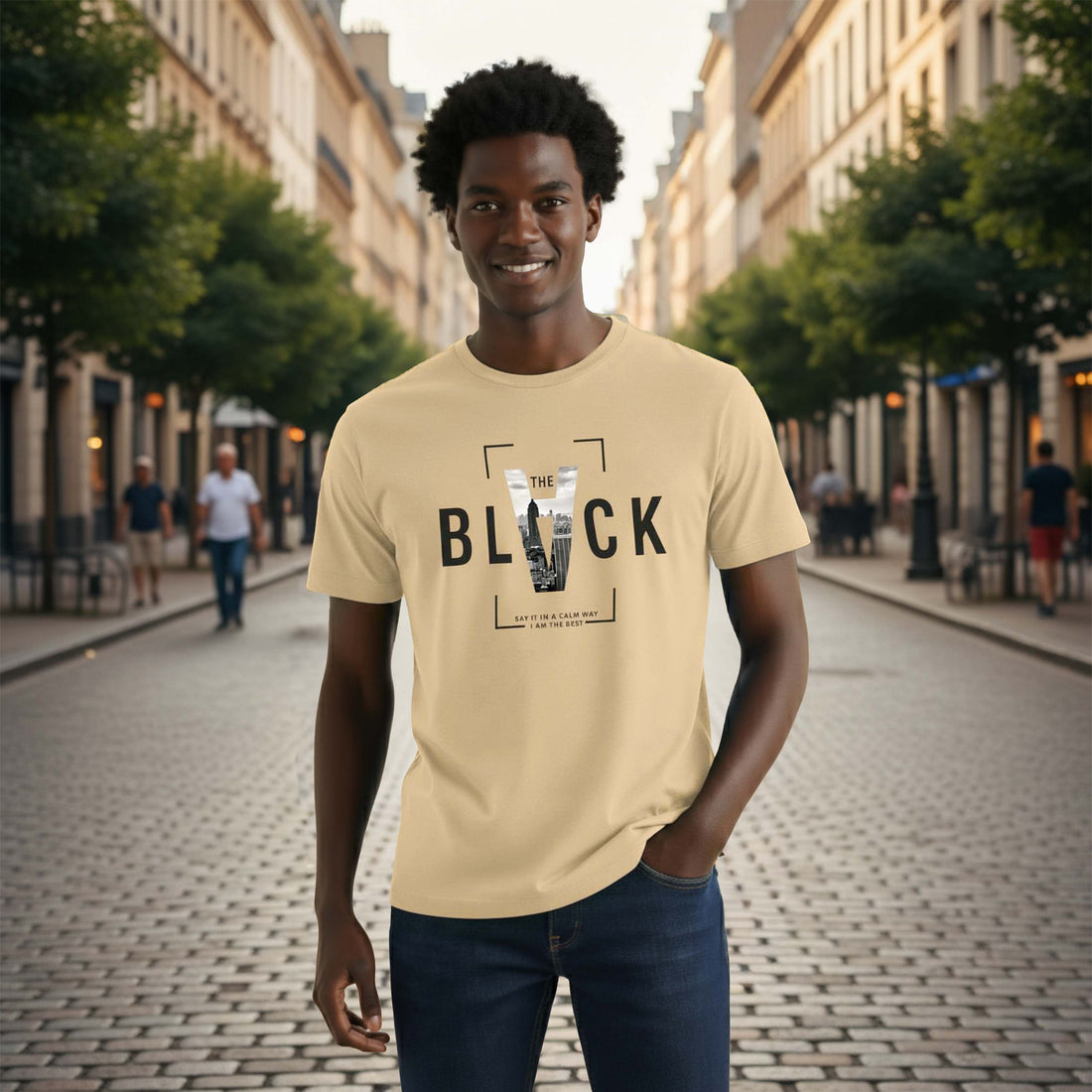The BLVCK V Typography Graphic Printed T-shirt