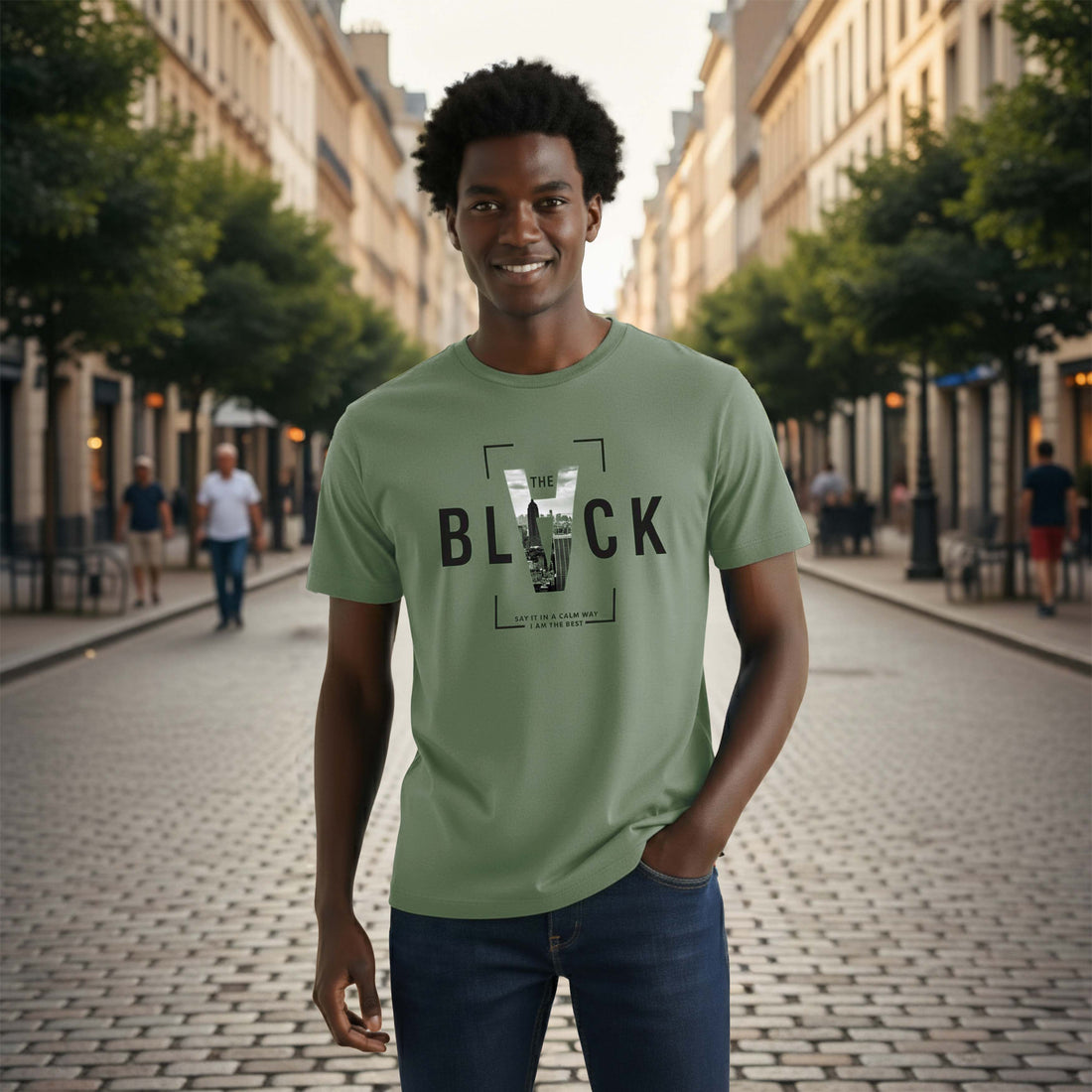 The BLVCK V Typography Graphic Printed T-shirt