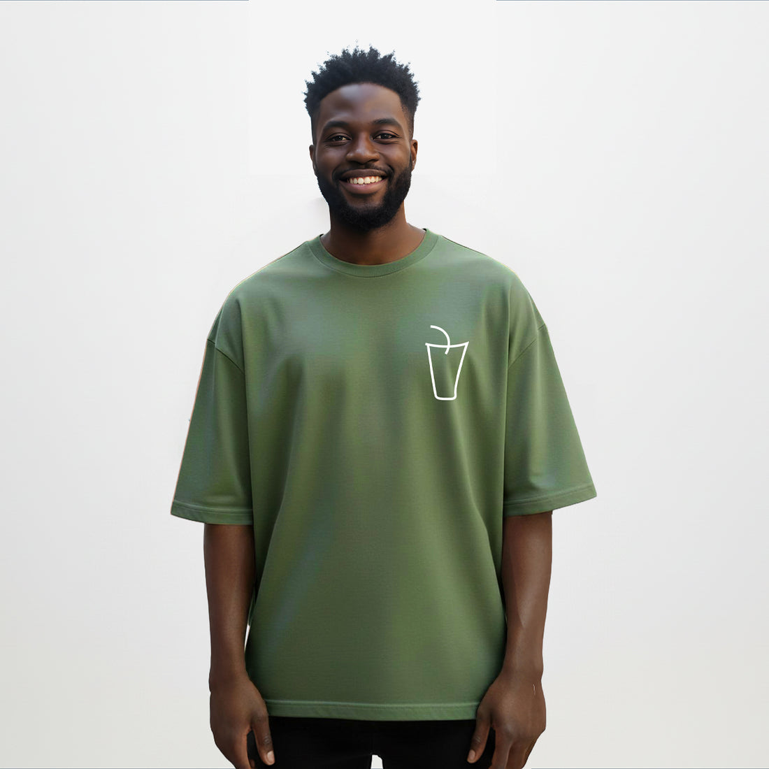 “bold text trendy t shirts for men oversized”