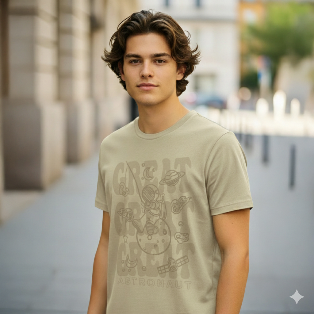 men’s graphic t shirts astronaut typography
