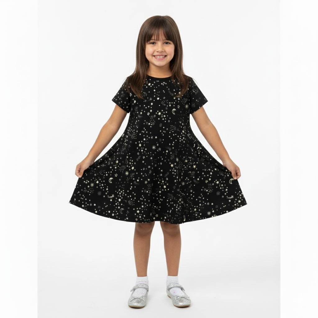 stylish galaxy dress kids fashion clothes