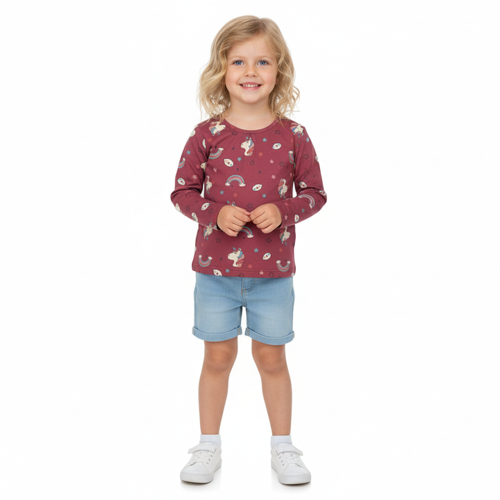 Unicorn & Rainbow Long Sleeve Kids’ T-shirt