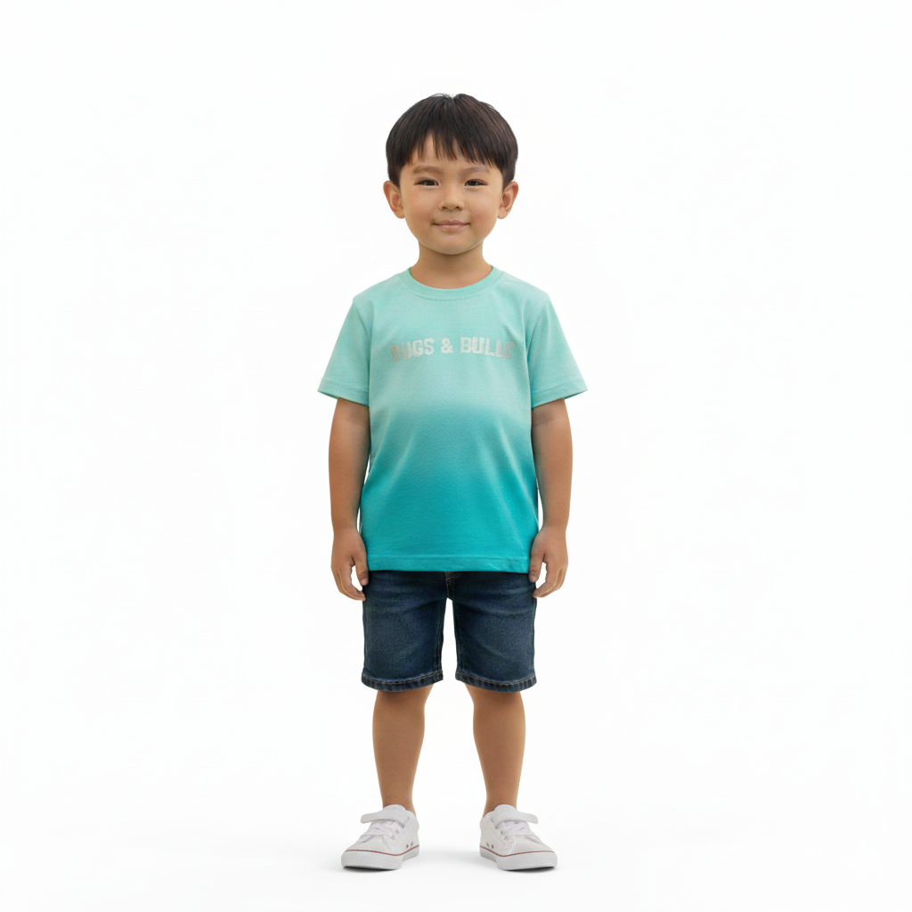 blue ombre print boys tshirt