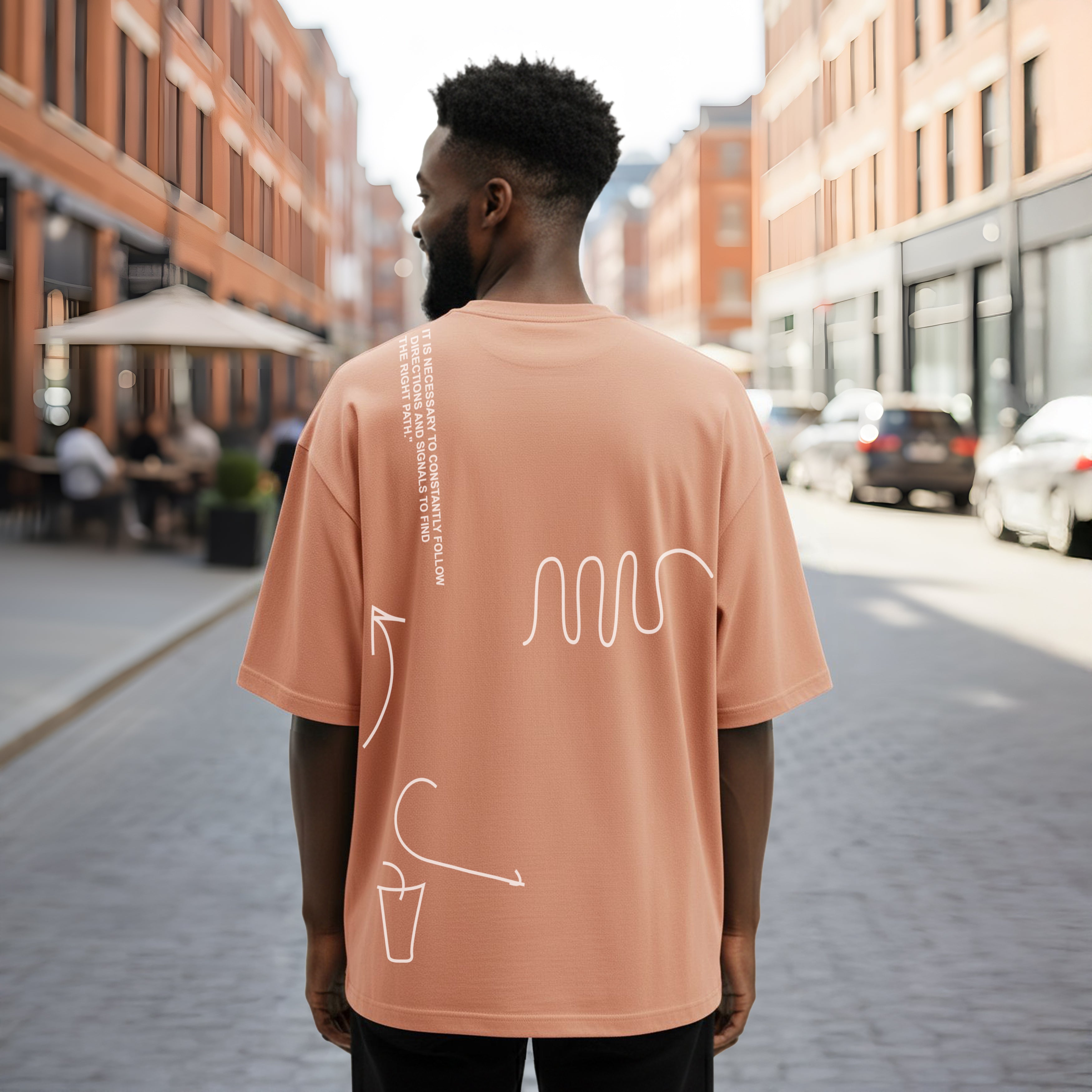 “printed t shirts for men minimal typography”