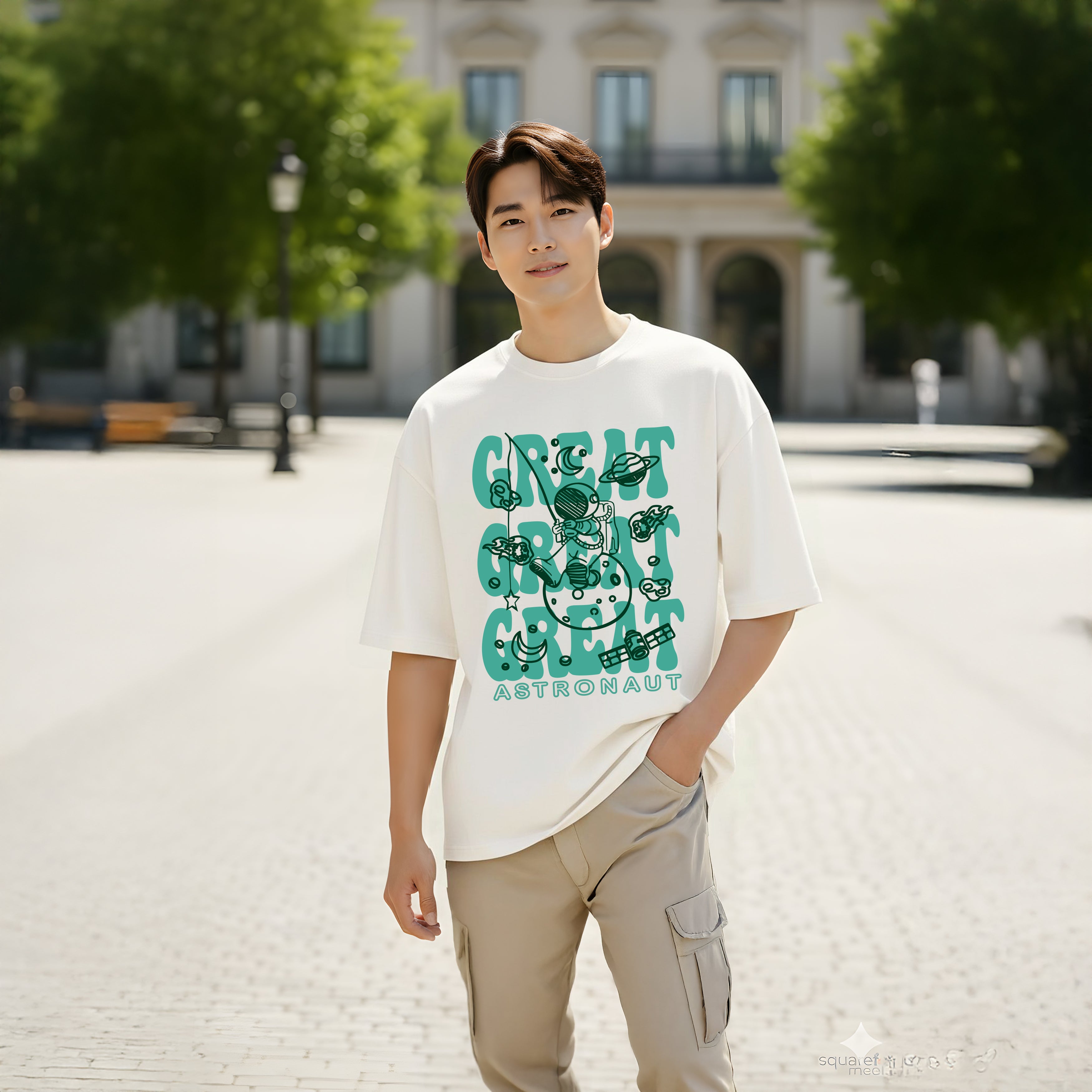 “Great Astronaut mens graphic t shirts oversized design”