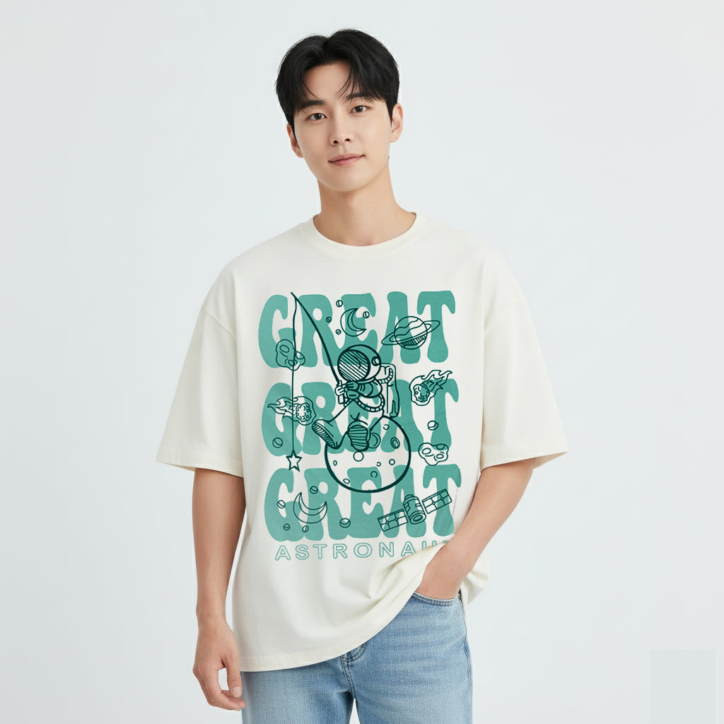 “stylish t shirts for men space graphic oversized”