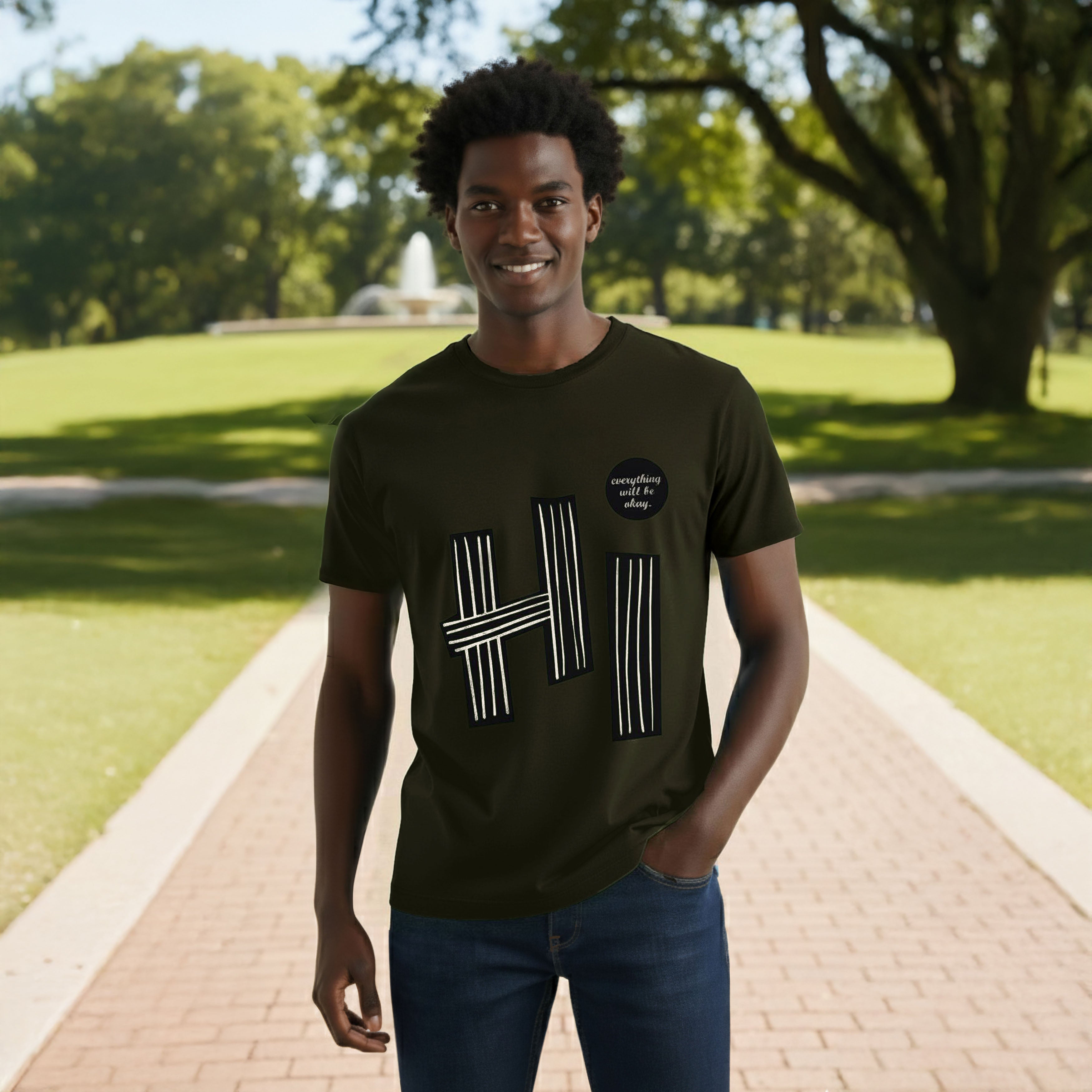 premium positive message t shirt men