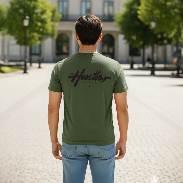 The Hustle Houston Typography Graphic Printed T-shirt