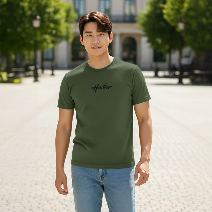 The Hustle Houston Typography Graphic Printed T-shirt