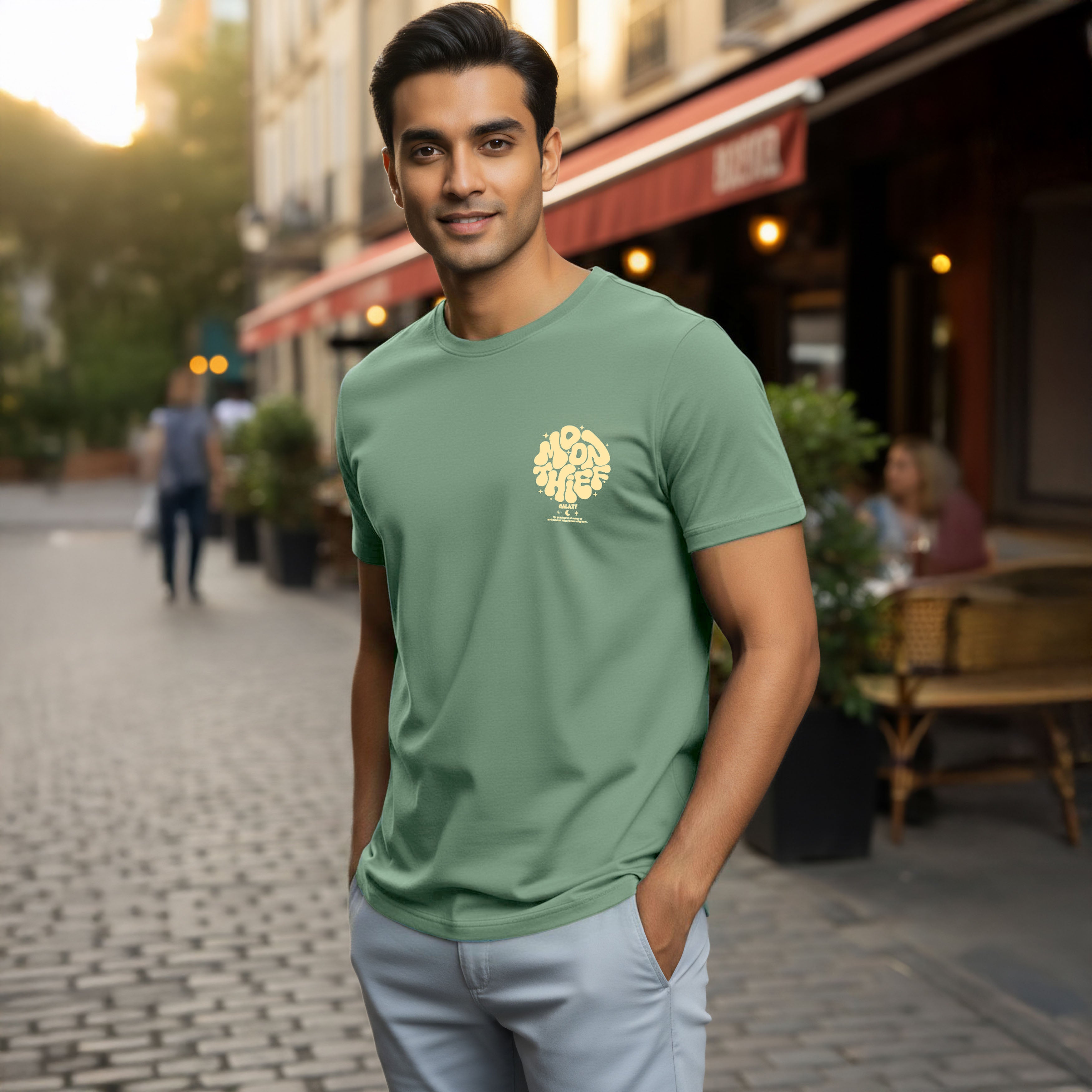 men’s graphic t shirts moon typography