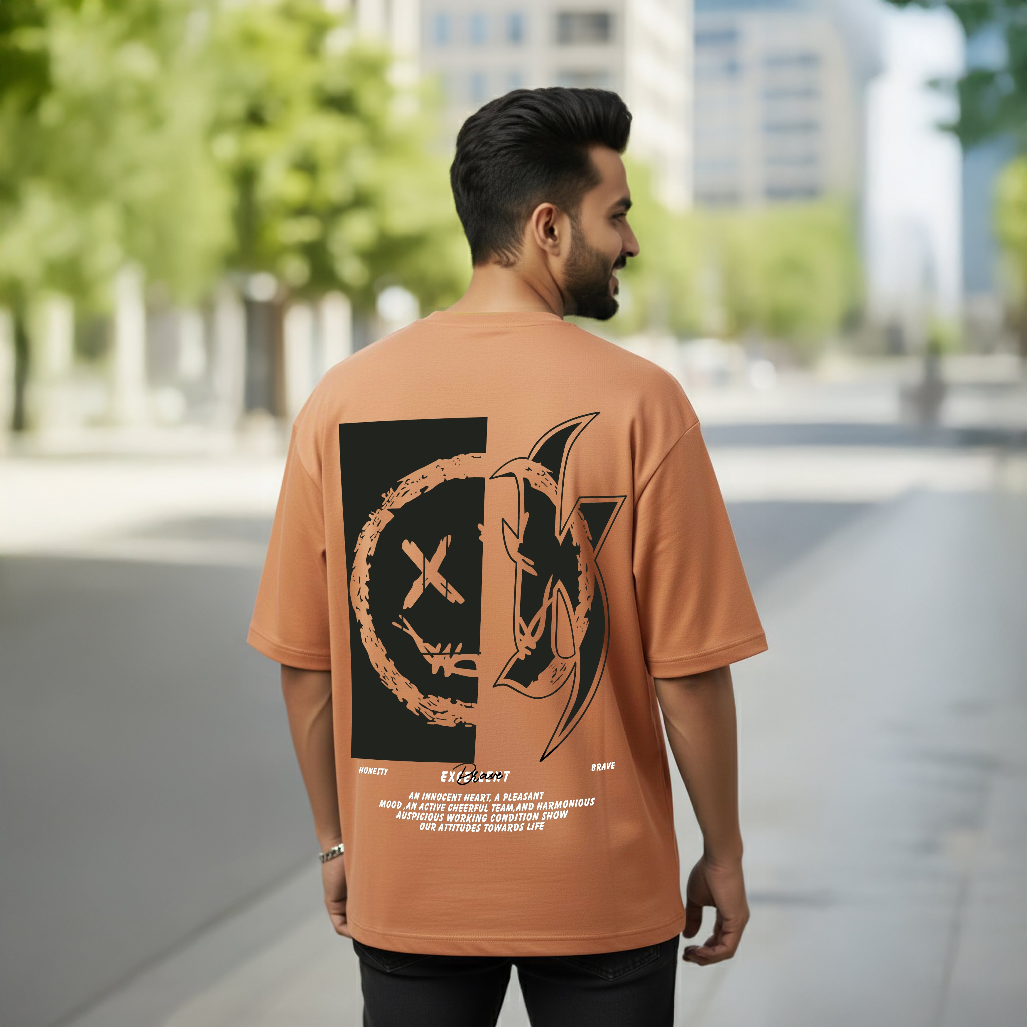 “oversized mens graphic t shirt funky illustration”