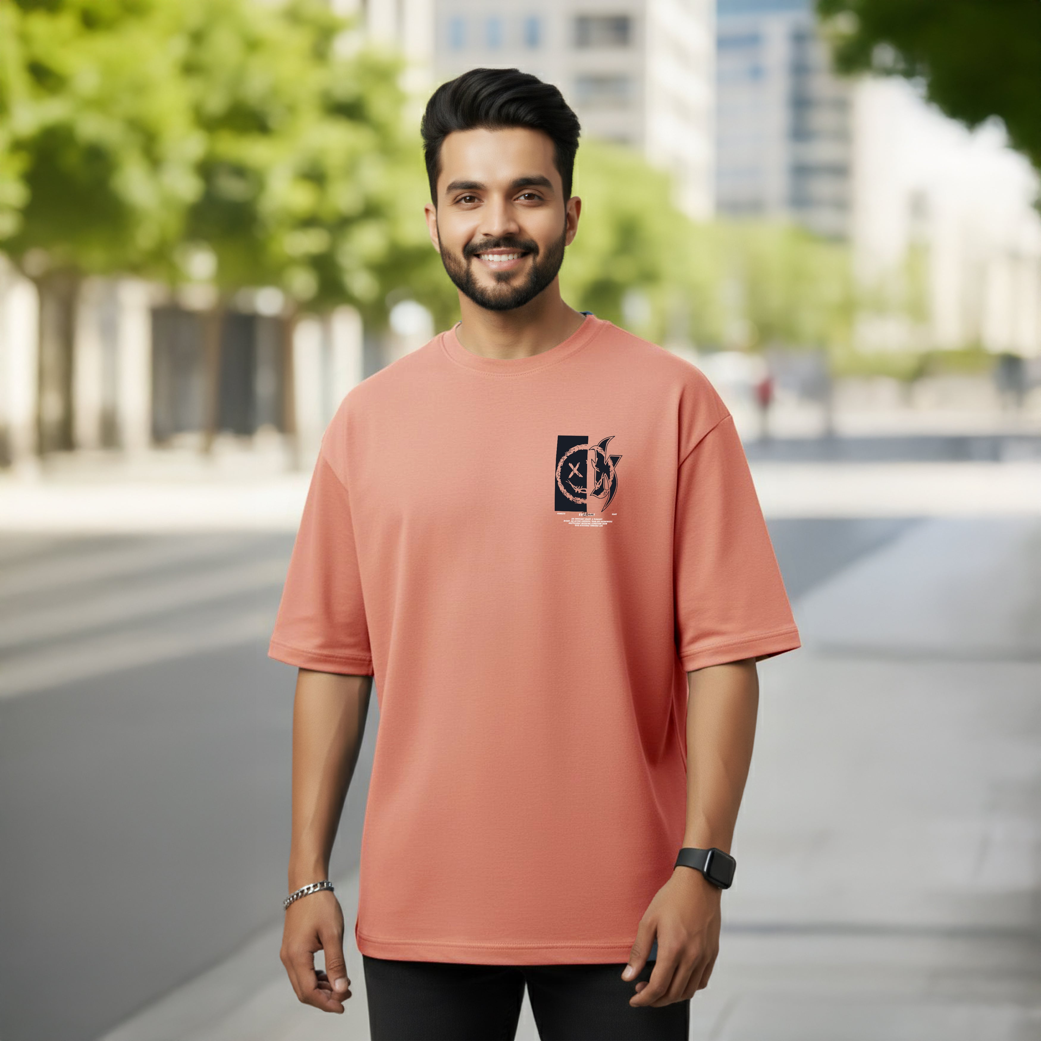 “oversized funky t shirt for men bold artwork”