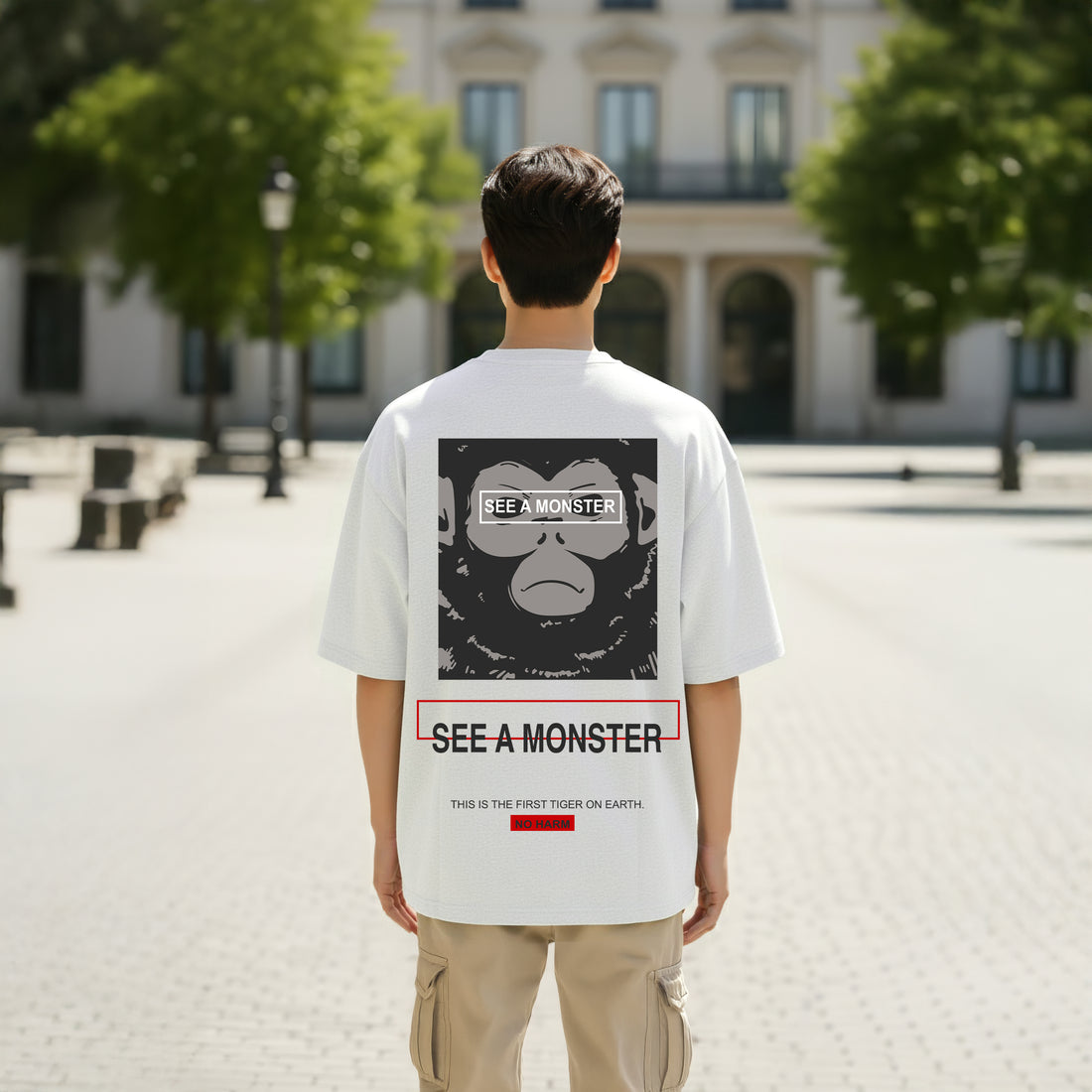 See A Monster Oversized T-shirt White