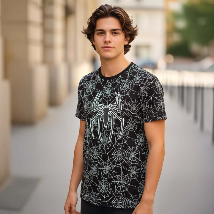 Spider Web Graphic Printed T-shirt