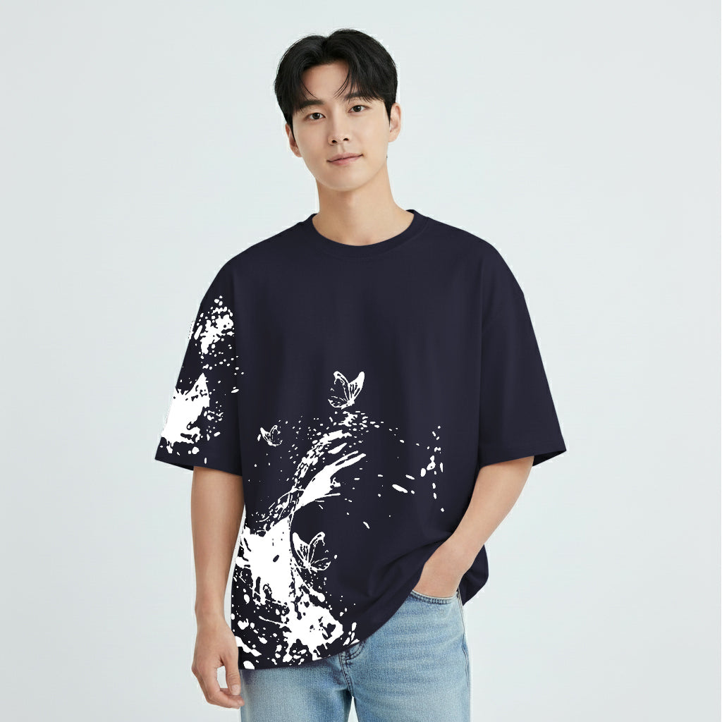 Splash Butterfly Graphic Oversized T-shirt