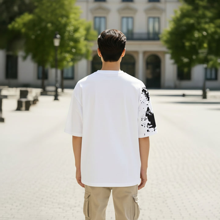 Splash Butterfly Oversized T-shirt – White Color