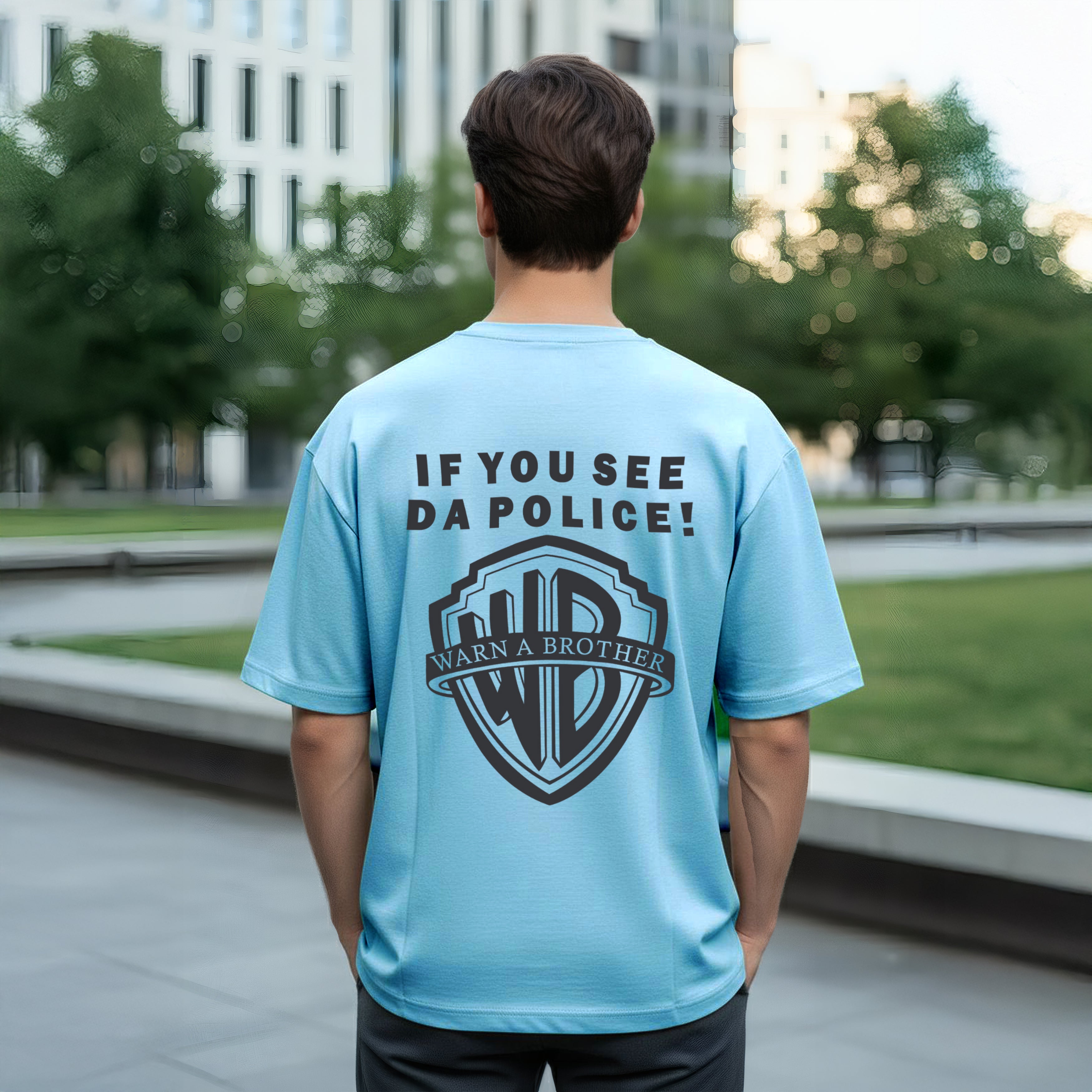 “printed t shirts for men Warn A Brother graphic”