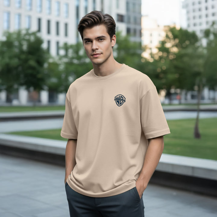 Warn A Brother Oversized T-shirt – Beige Color