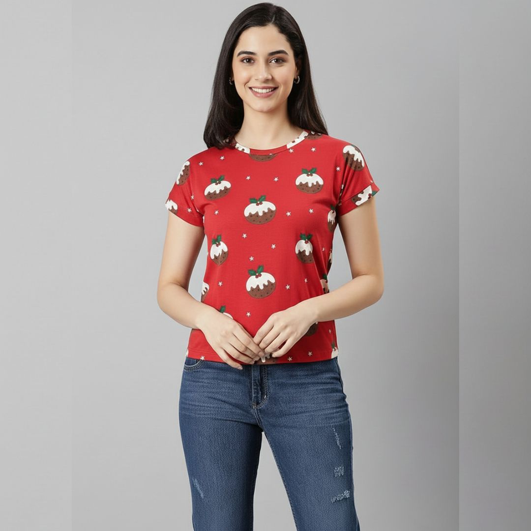 Holiday Pudding Print Women’s T-shirt