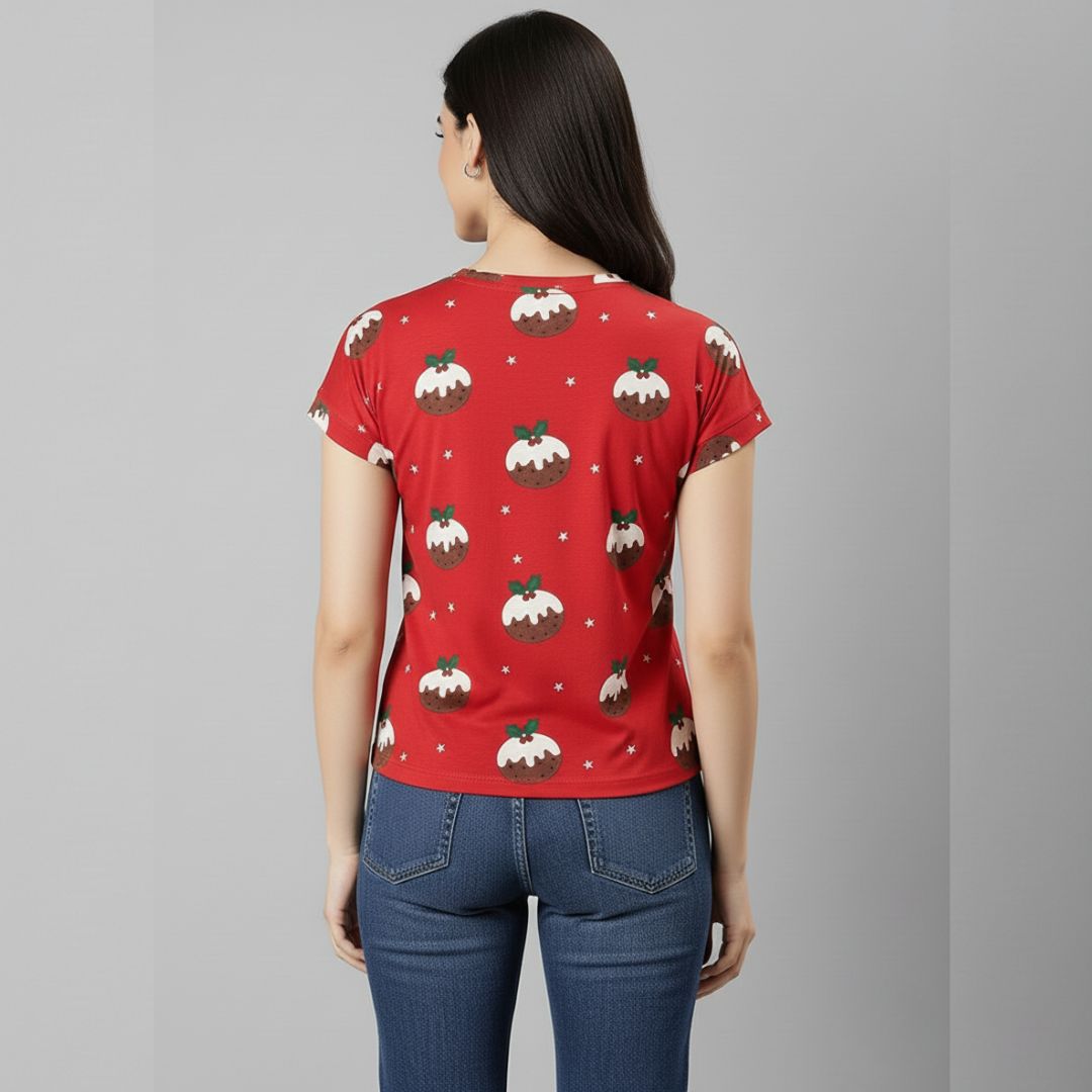 Holiday Pudding Print Women’s T-shirt