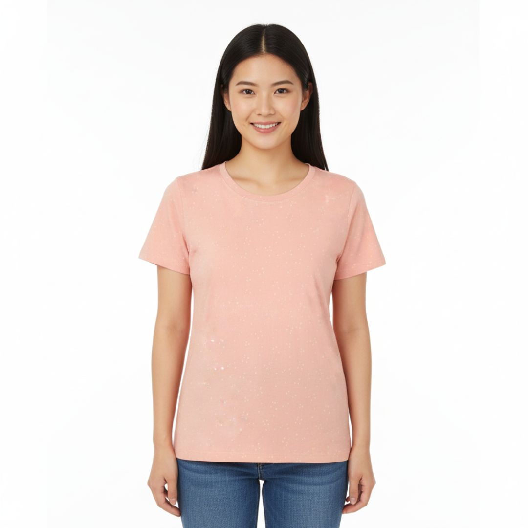Soft Blush Women’s Minimal Dot Print T-shirt