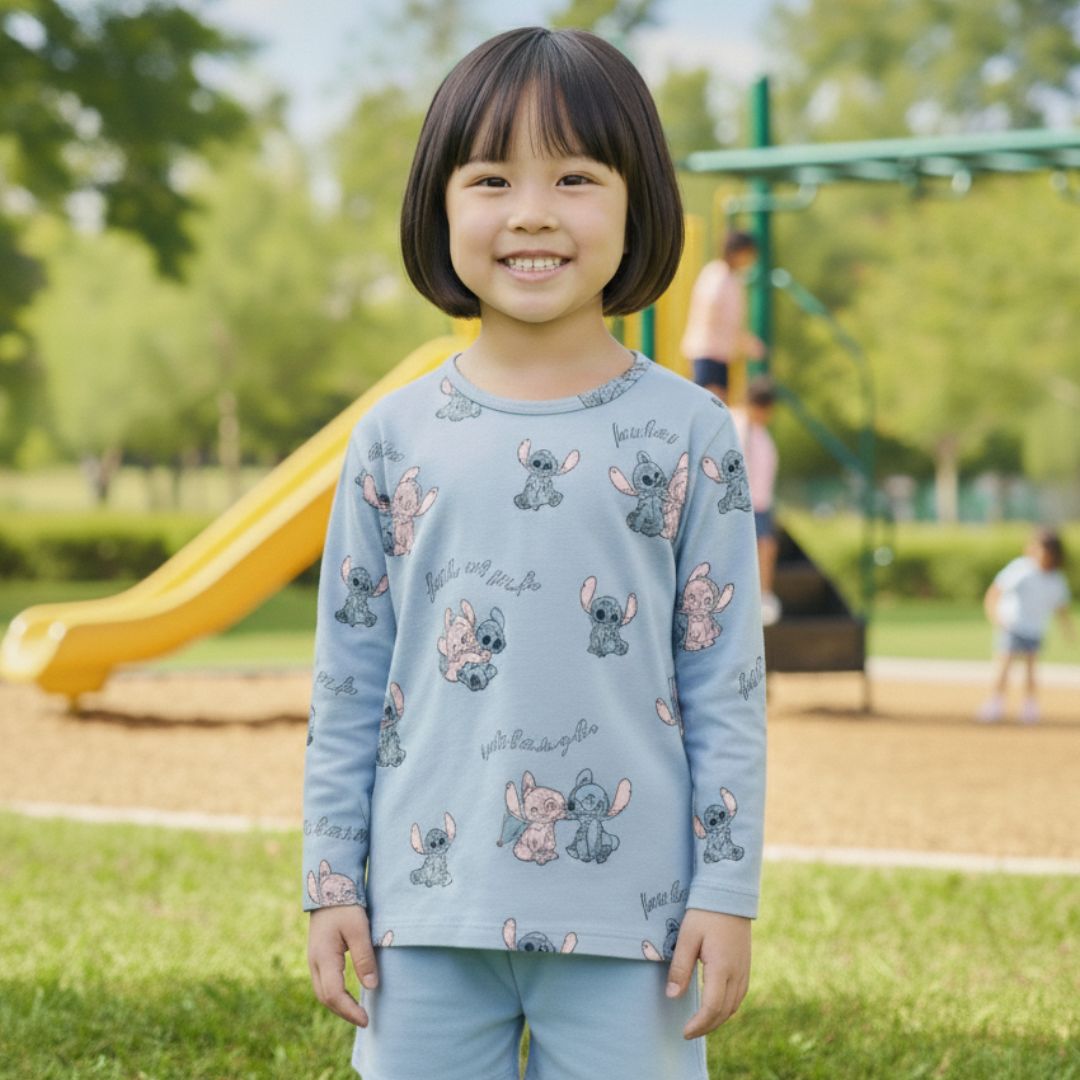 stitch and angel girls long sleeve t shirt