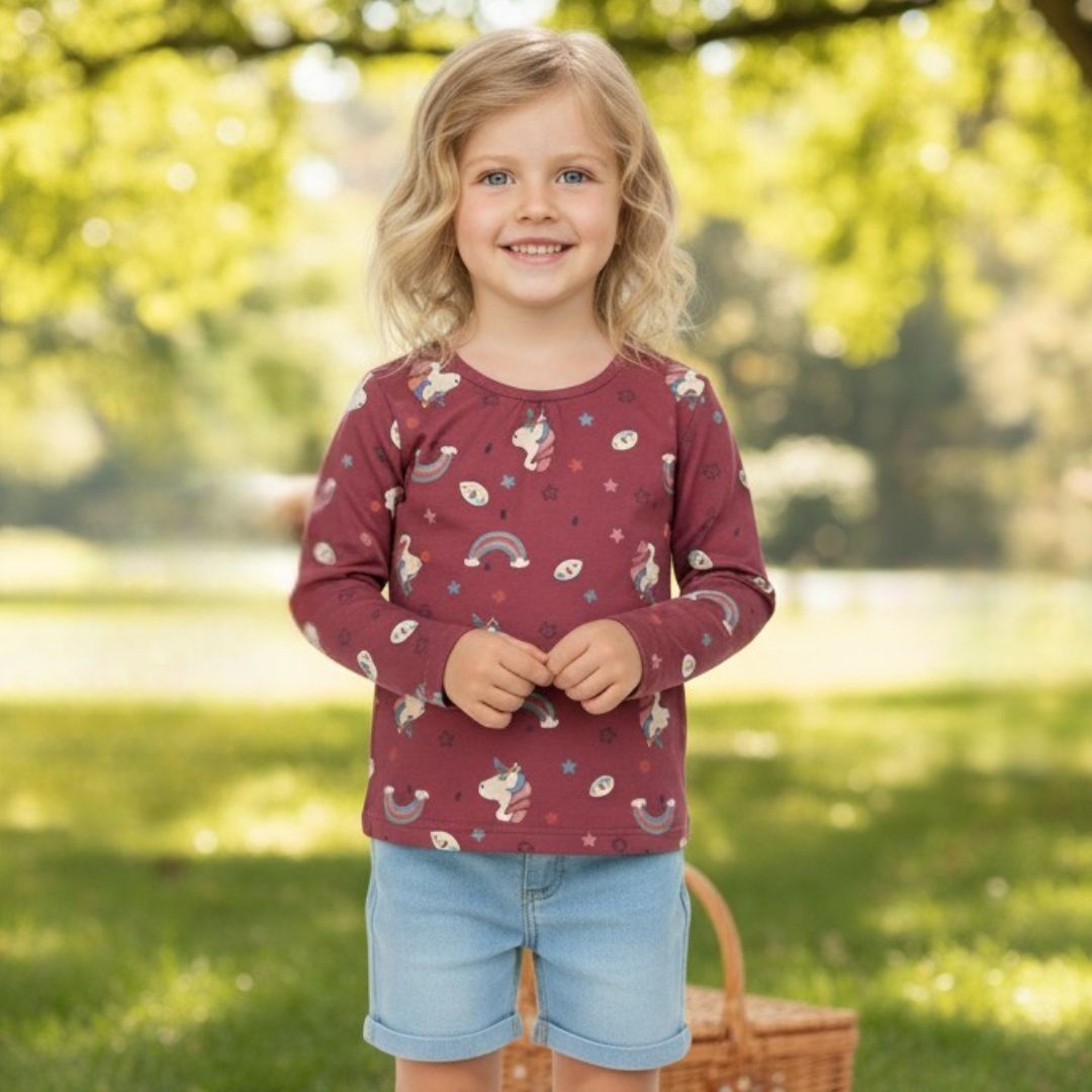 unicorn rainbow girls long sleeve t shirt